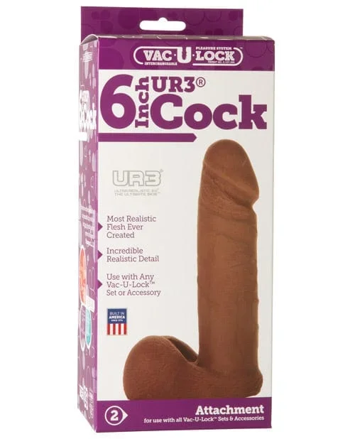 Vac-U-Lock 6″ Ultraskyn Cock Attachment. – Brown