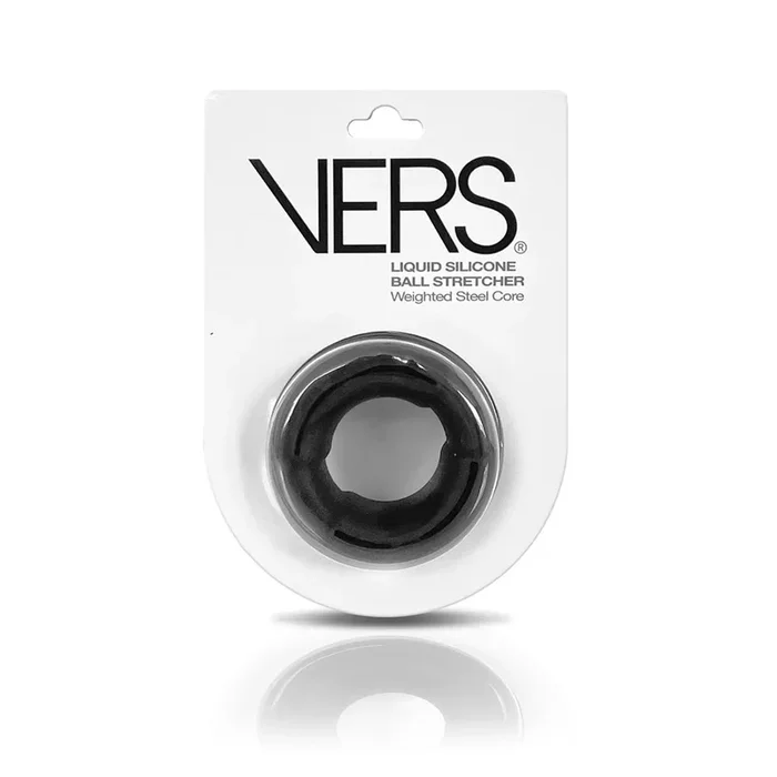 VERS Liquid Silicone Weight Steel Core Ball Stretcher – Black Ball Stretcher Ring with Steel Core