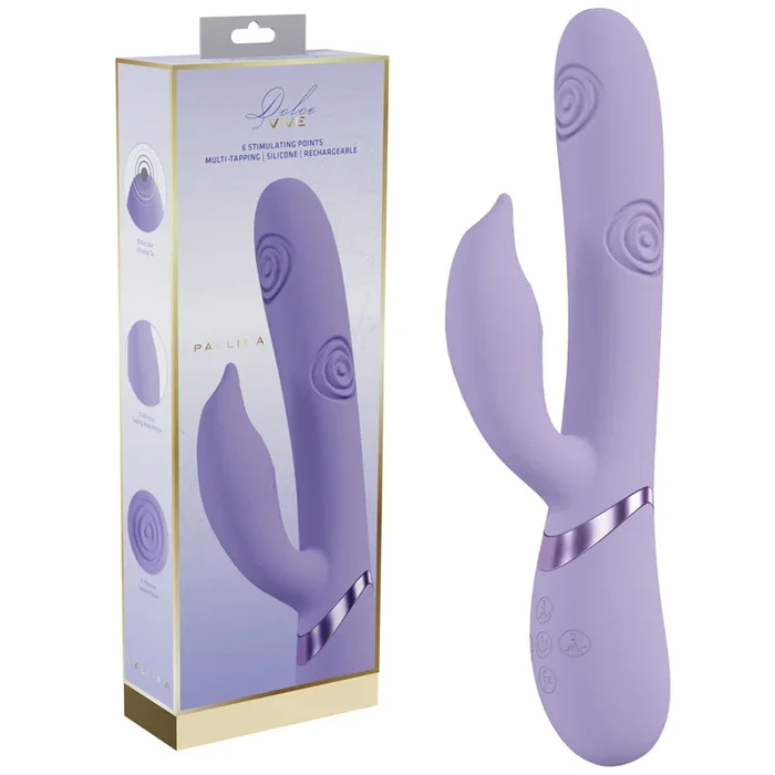 VIVE Pallina – Purple – Purple 25 cm USB Rechargeable Tapping Rabbit Vibrator