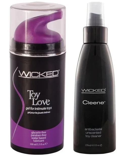 Water-Based Wicked Gel Lube and Spray Cleanser Bundle