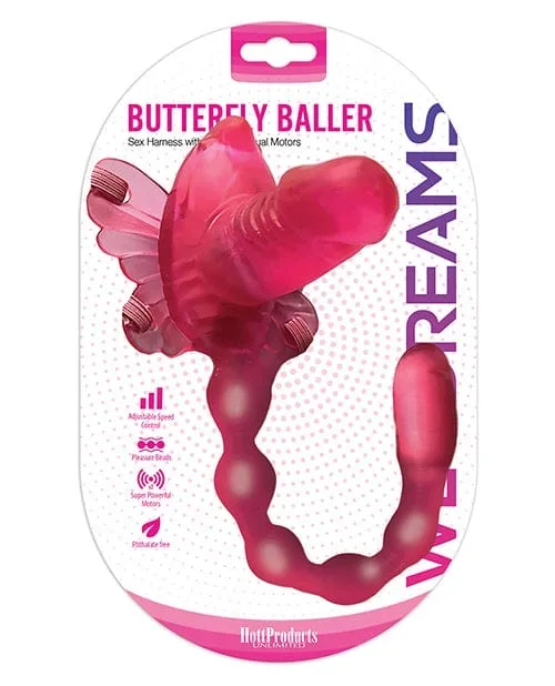 Wet Dreams Butterfly Baller Sex Harness with Dildo – Pink