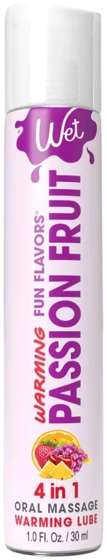 Wet Warming Fun Flavors – Passion Fruit – 4 in 1 Lubricant 1 Oz