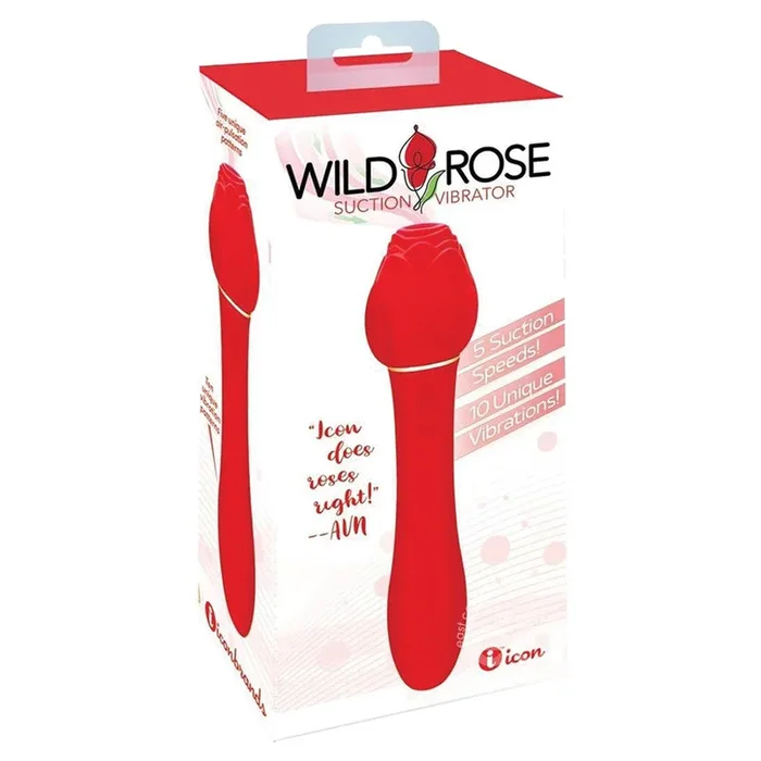 Wild Rose Rechargeable Silicone Suction + Vibrator – Red