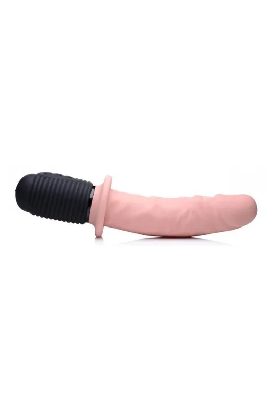XR Brands – Power Pounder Vibrating and Thrusting Silicone Dildo – Beige