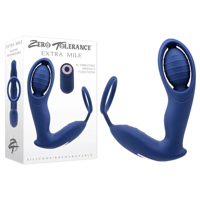 Zero Tolerance EXTRA MILE – Blue USB Rechargeable Vibrating Prostate Massager